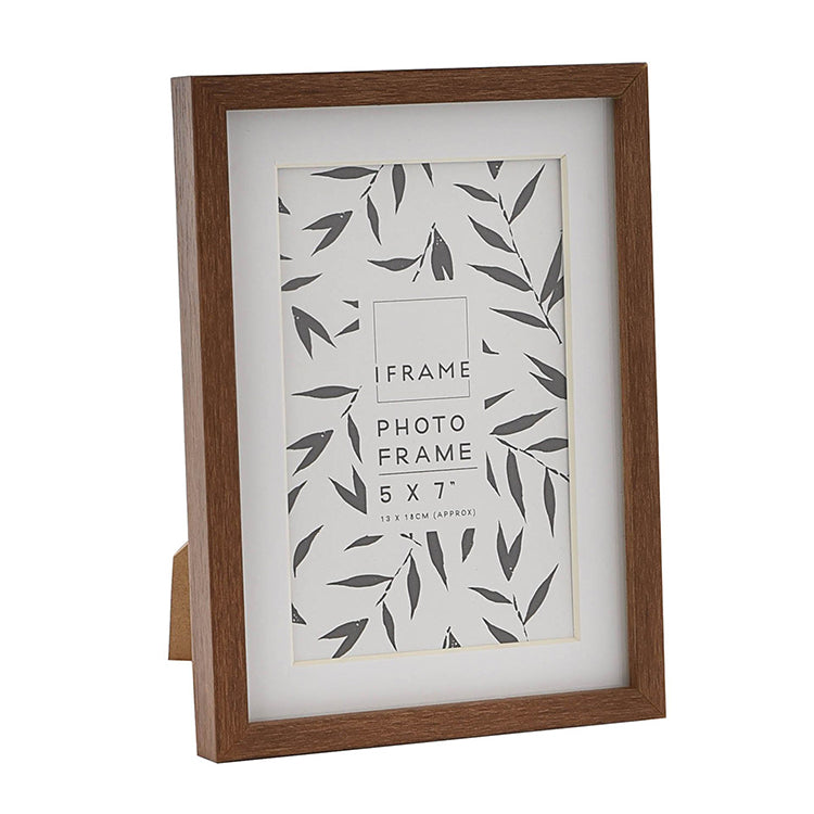Photoframesandart 7x5 Frame For 6x4 With Glass | Teak Effect Photo Frame
