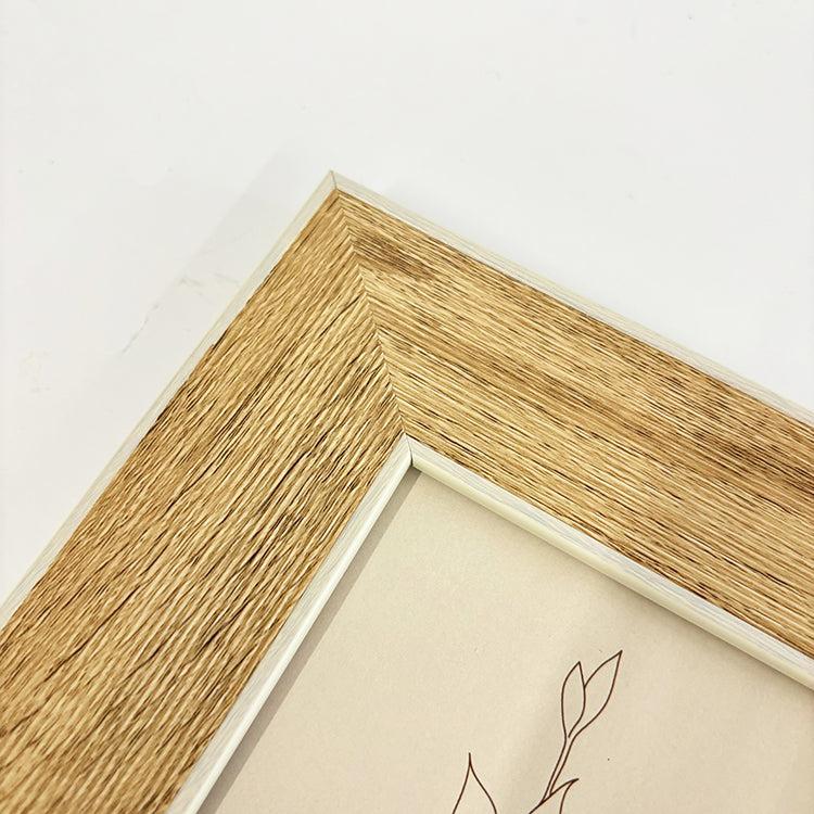 Photoframesandart 7x5 Frame With Glass | White Edge Wood Effect