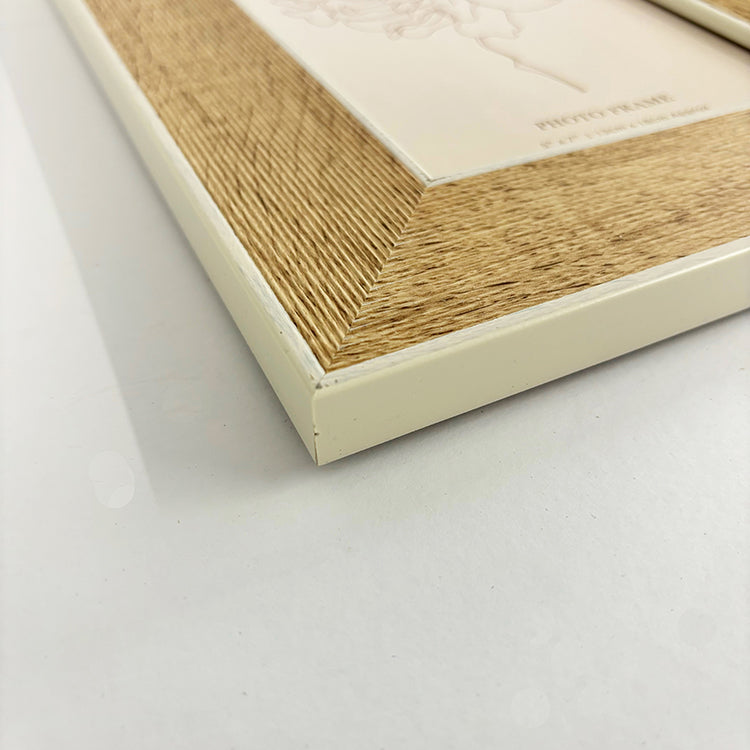 Photoframesandart 7x5 Frame With Glass | White Edge Wood Effect