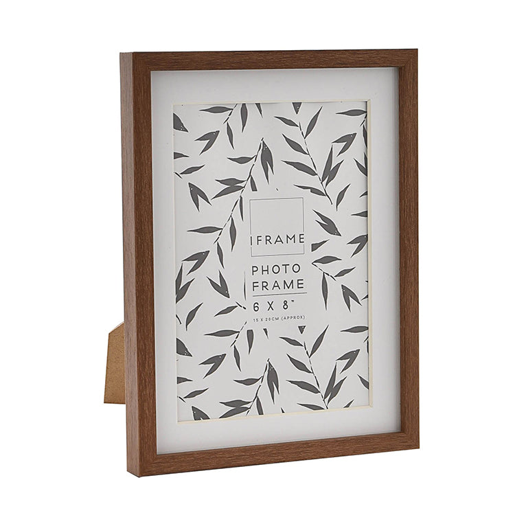 Photoframesandart 8x6 Frame For 7x5 With Glass | Teak Effect Photo Frame