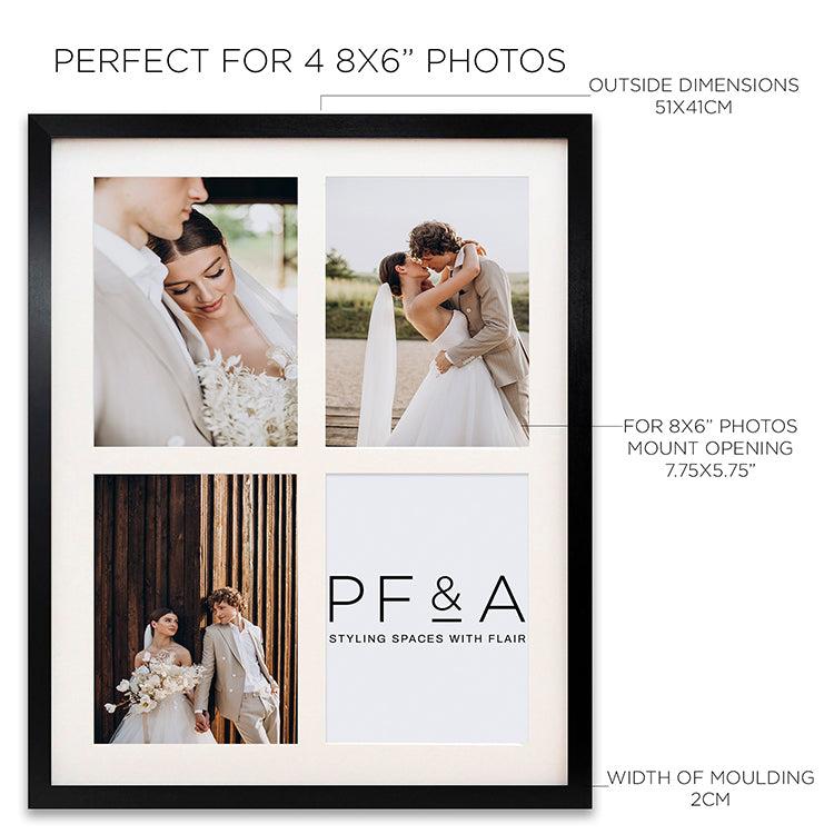 Photoframesandart 8x6 Multi Photo Frame - 19x15" Collage Frame | Oxford