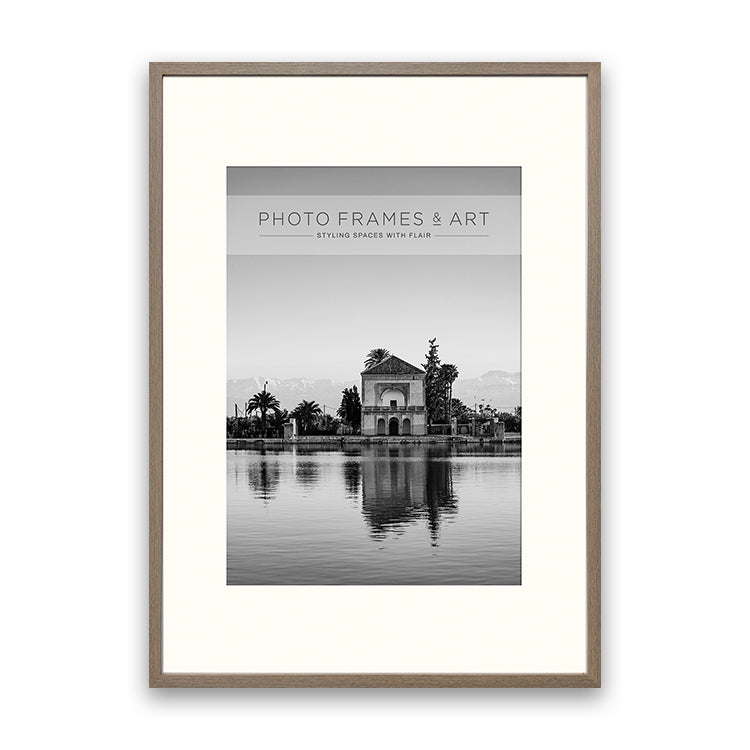 Photoframesandart A1 For A2 Wooden Washed Walnut Effect Poster Frame | Hartland Collection