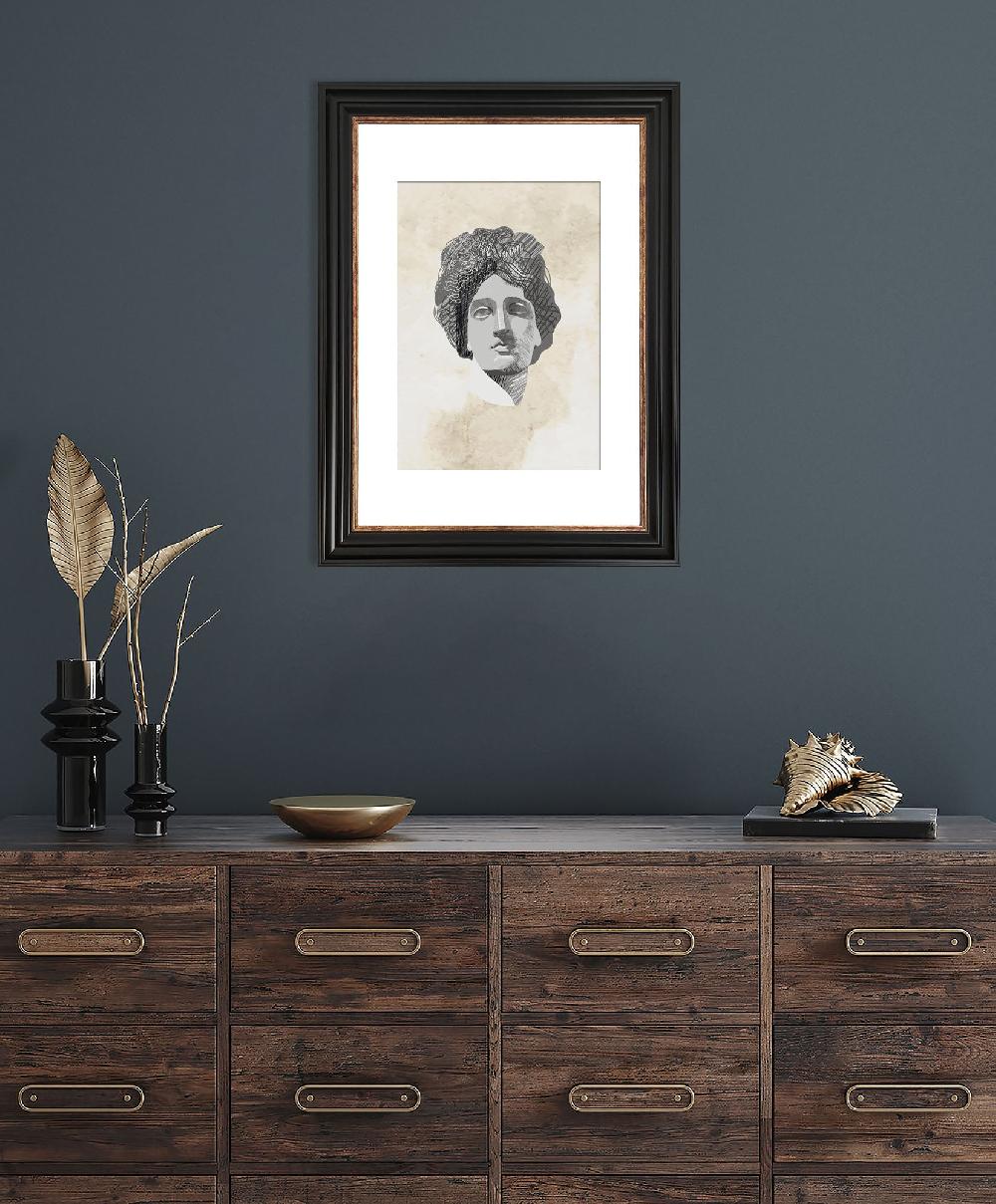 Photoframesandart A3 Poster Frame For A4 Print With Mount | Vintage Black White Mount