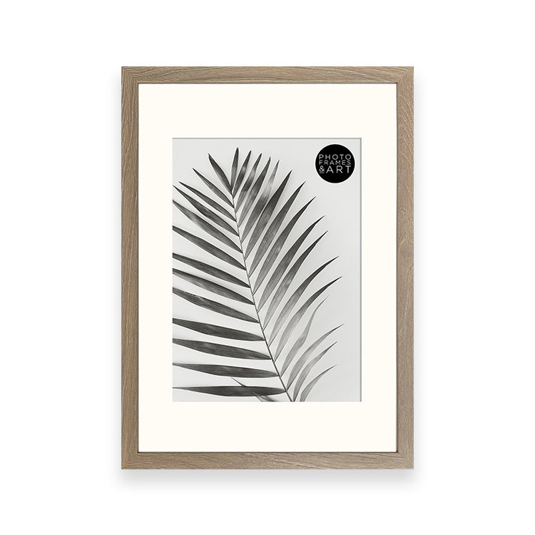 photoframesandart A3 Wood Frame for A4 Print With Mount | Hartland Washed Walnut Effect