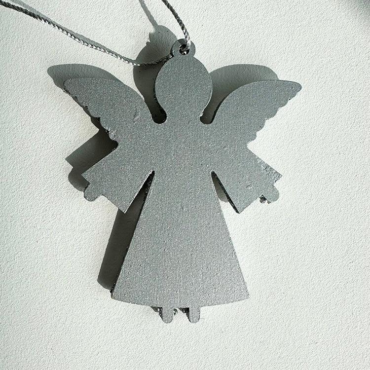 Photoframesandart Angel Beaded Christmas Decor | Silver Tree Decoration