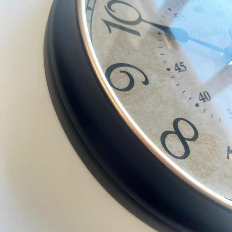 Photoframesandart Antique Style Black Wall Clock | 34cm