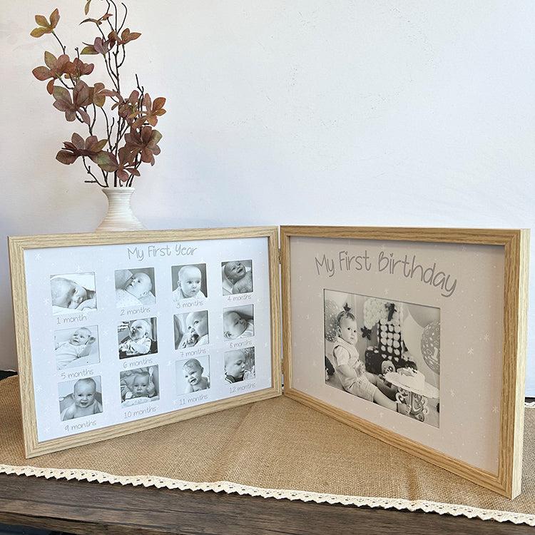 photoframesandart Baby's First Year Photo Frame | Oak Effect