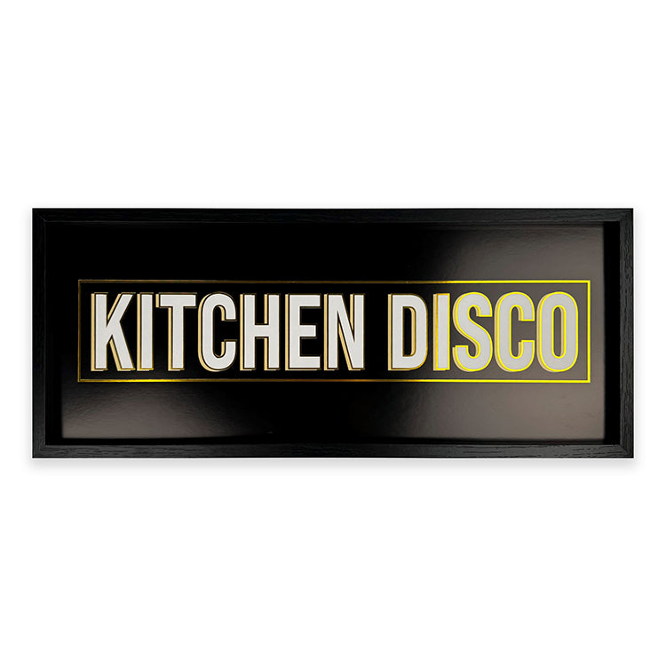 photoframesandart Black and Gold Typography Sign | Kitchen Disco