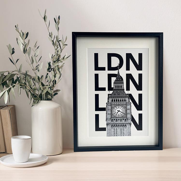 photoframesandart Black and White Typography Framed Art | London