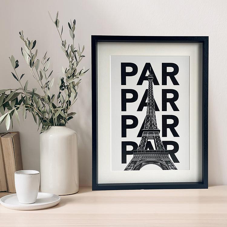 Photoframesandart Black And White Typography Framed Art | Paris