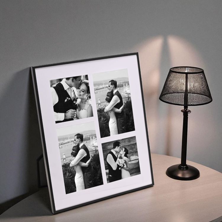 photoframesandart Black Metal Collage Frame | 4 Apertures