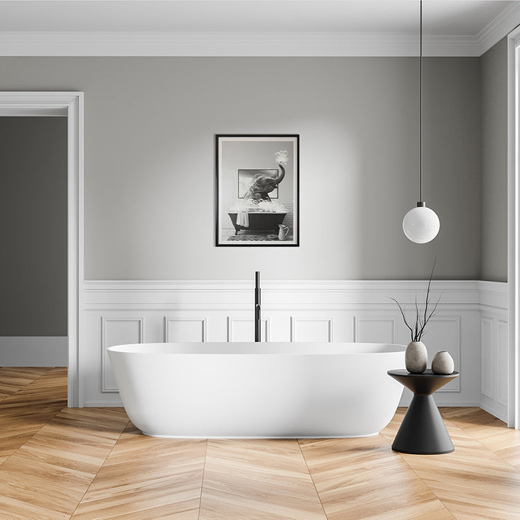 Photoframesandart Black & White Funny Animal Bathroom Canvas | Elephant