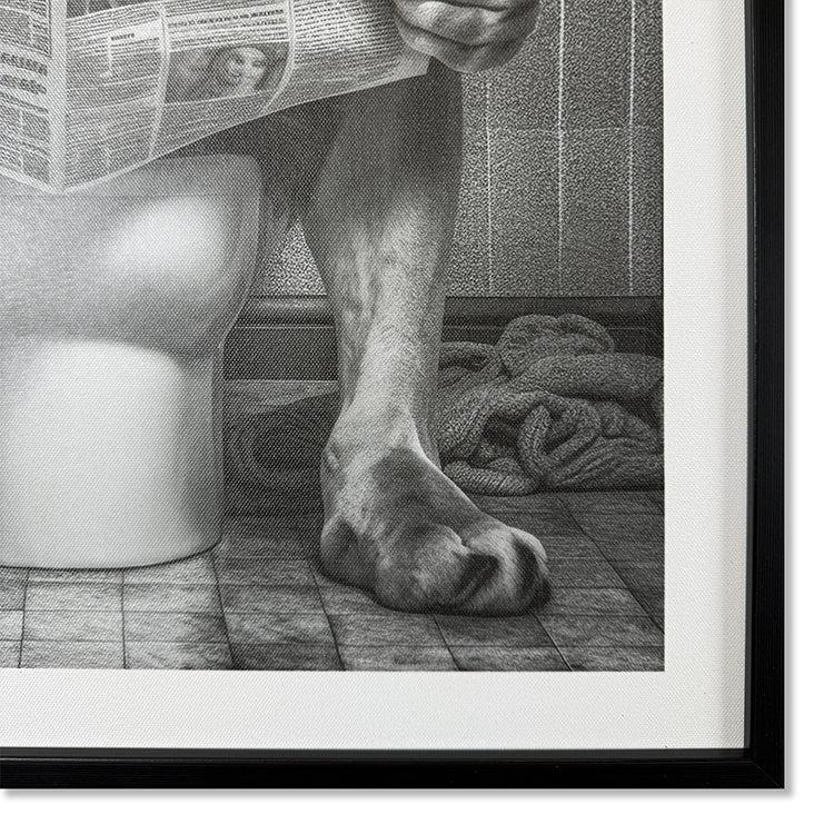 Photoframesandart Black & White Funny Animal Bathroom Canvas | Lion