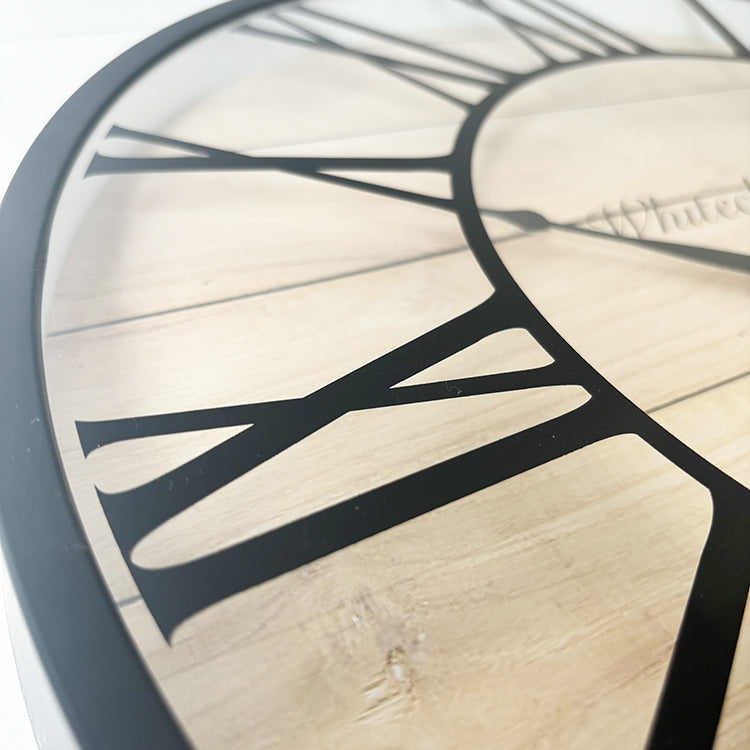 Photoframesandart Black & Wood Effect Wall Clock | 40.5cm