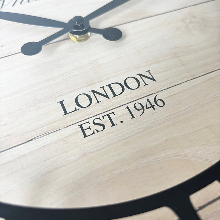 Photoframesandart Black & Wood Effect Wall Clock | 40.5cm