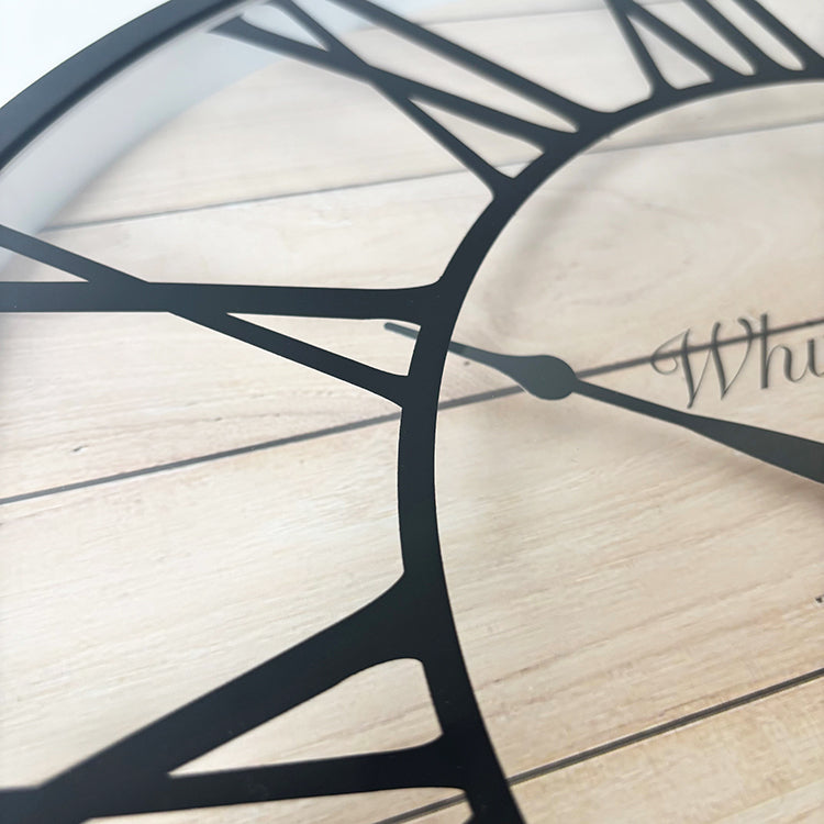 Photoframesandart Black & Wood Effect Wall Clock | 40.5cm