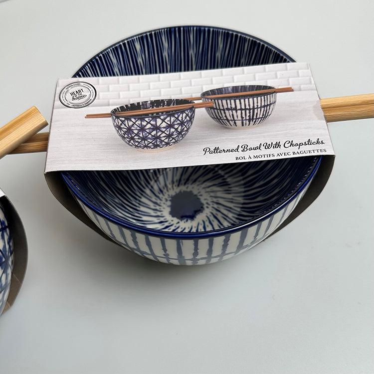 Photoframesandart Blue Patterned Ramen Bowls | Set Of 2