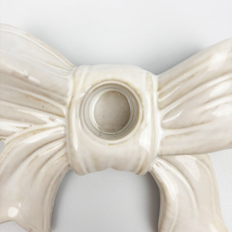 Photoframesandart Bow Ceramic Candle Holders | Set Of 2