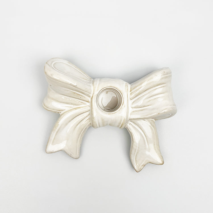Photoframesandart Bow Ceramic Candle Holders | Set Of 2