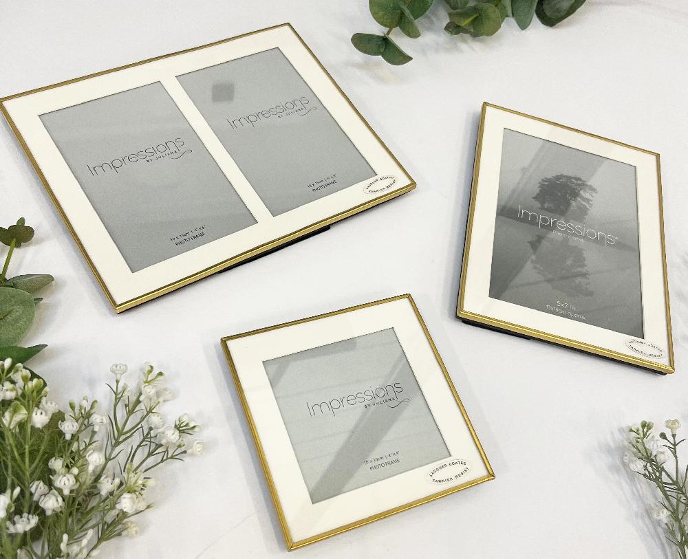 photoframesandart Brushed Brass Fine Gold Photo Frames | 4 sizes available