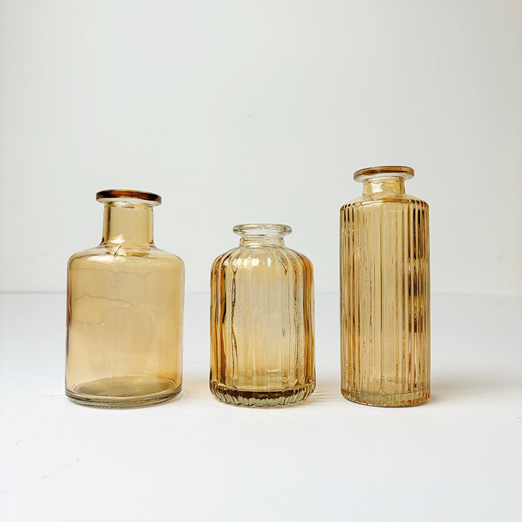 Photoframesandart Burnt Orange Glass Bud Vases | Set Of 3