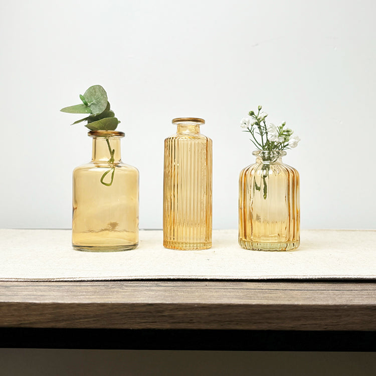 photoframesandart Burnt Orange Glass Bud Vases | Set of 3