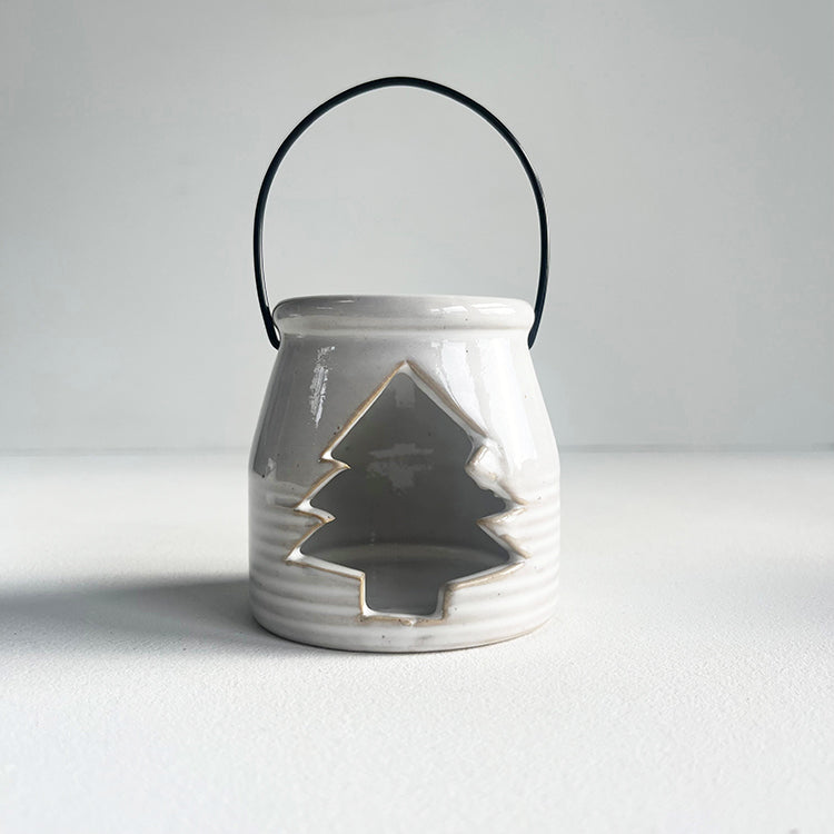 Photoframesandart Ceramic Off White Tealight Holders | Star Tree Or Heart