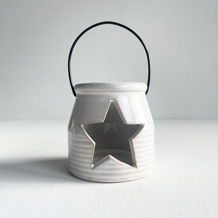 Photoframesandart Ceramic Off White Tealight Holders | Star Tree Or Heart
