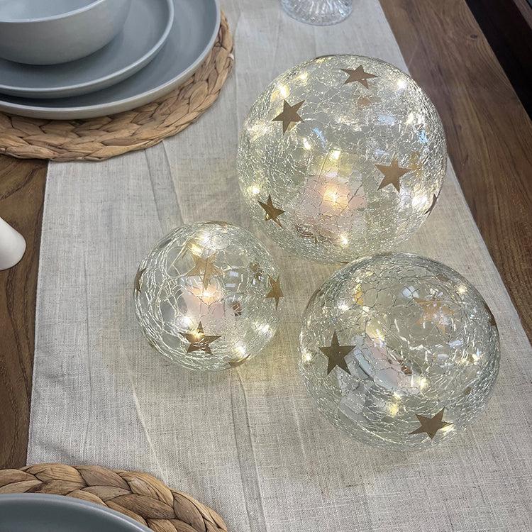 Photoframesandart Christmas LED Glass Etched Ball | 3 Sizes Available
