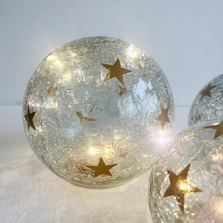 Photoframesandart Christmas LED Glass Etched Ball | 3 Sizes Available