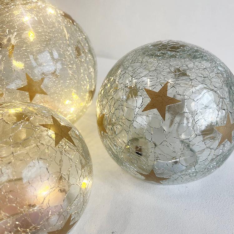 Photoframesandart Christmas LED Glass Etched Ball | 3 Sizes Available
