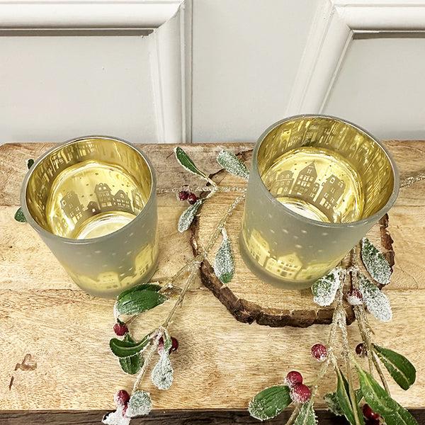 Photoframesandart Christmas Market Candle Holders| Set Of Two