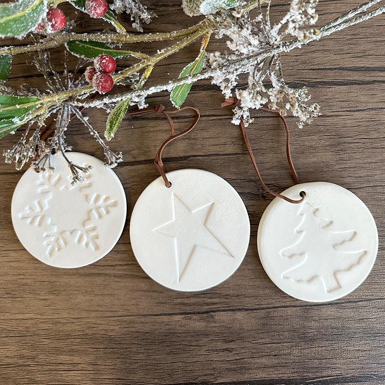 photoframesandart Circle Ceramic Tree Decorations | Set of Three