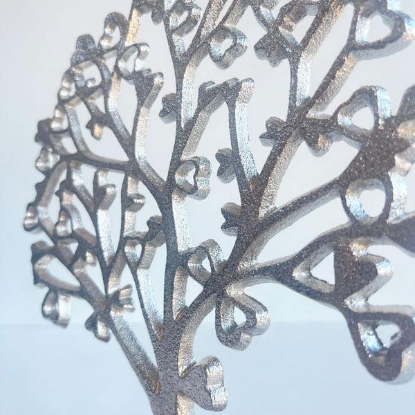 Photoframesandart Decorative Silver Tree Of Life | Wooden Base