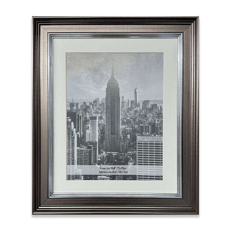 photoframesandart Everyday 10x8 Photo Frame With Mount | Geneva Gunmetal