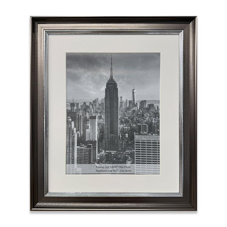 photoframesandart Everyday 12x10 Photo Frame With Mount | Geneva Gunmetal