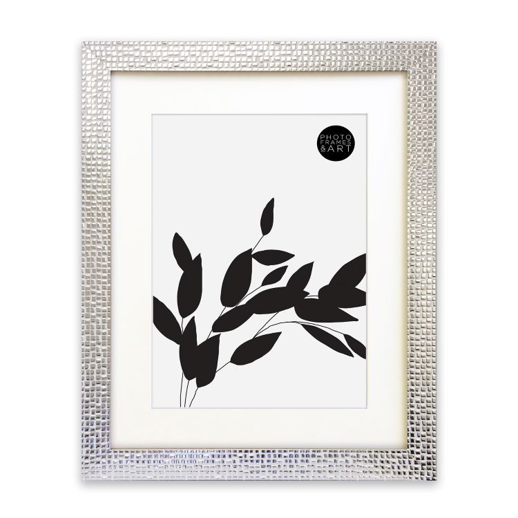 photoframesandart Everyday 14x11" Photo Frame With Mount | Henley Chrome