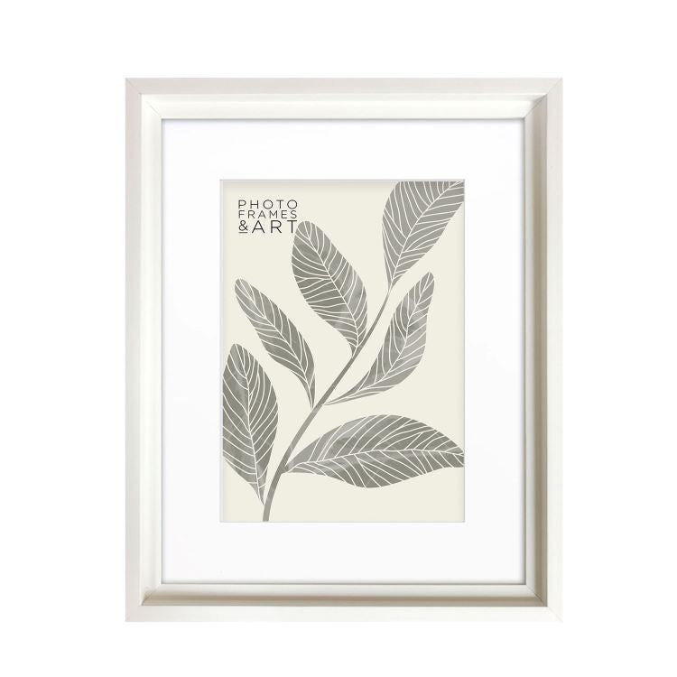 photoframesandart Everyday 14x11 Photo Frame With Mount | Hoxton White