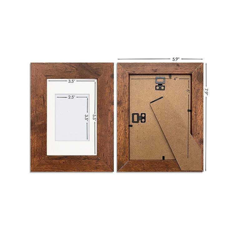 Photoframesandart Everyday 6x4" Photo Frame With Mount | Rustic Wood Effect
