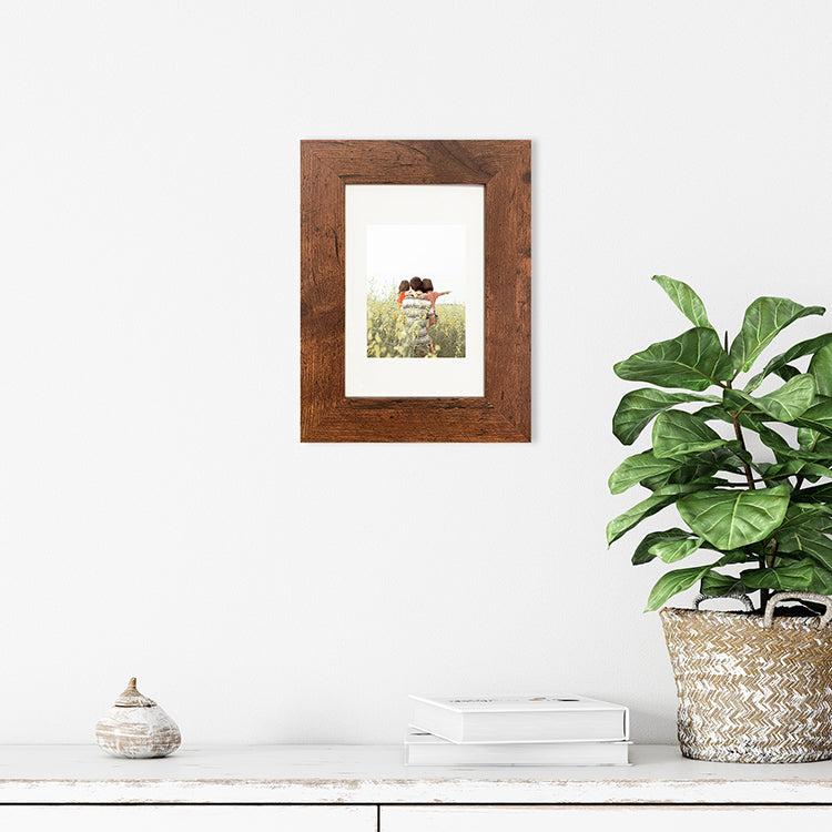 photoframesandart Everyday 6x4" Photo Frame With Mount | Rustic Wood Effect