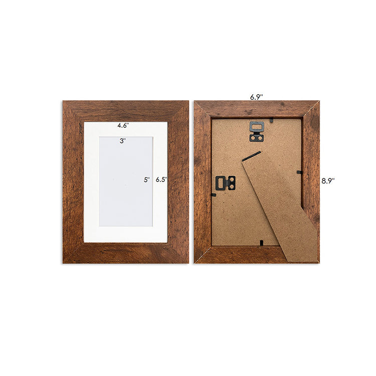 Photoframesandart Everyday 7x5" Photo Frame With Mount | Rustic Wood Effect