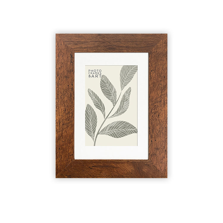 photoframesandart Everyday 7x5" Photo Frame With Mount | Rustic Wood Effect