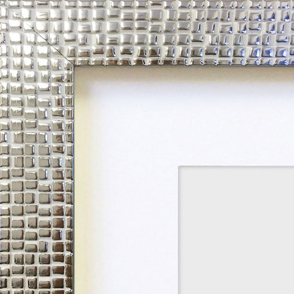 Photoframesandart Everyday 8x6 Photo Frame With Mount | Henley Chrome