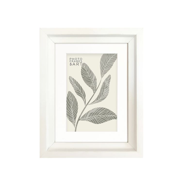photoframesandart Everyday 8x6 Photo Frame With Mount | Hoxton White