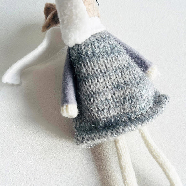 Photoframesandart Felt Christmas Mouse Decoration | Grey Dress