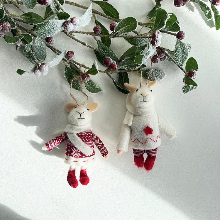 Photoframesandart Felt Christmas Mouse Decoration | Red Star Jumper