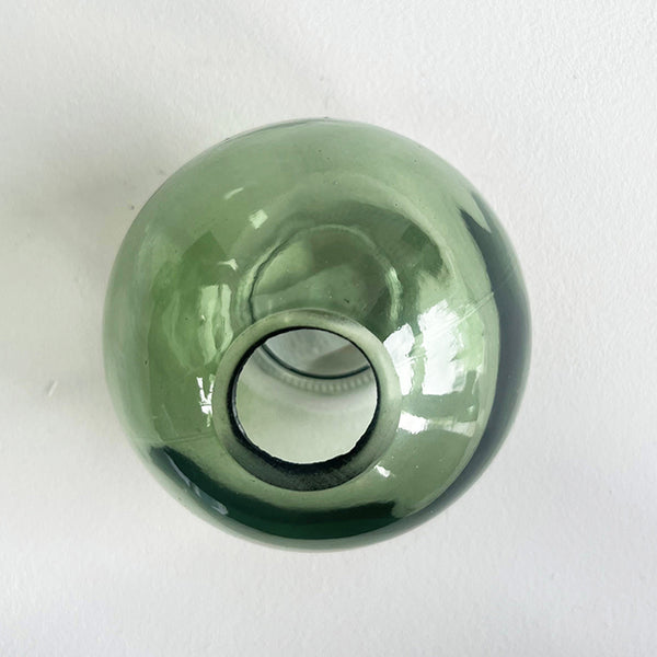 Photoframesandart Green Glass Globe Bud Vases | Set Of 2