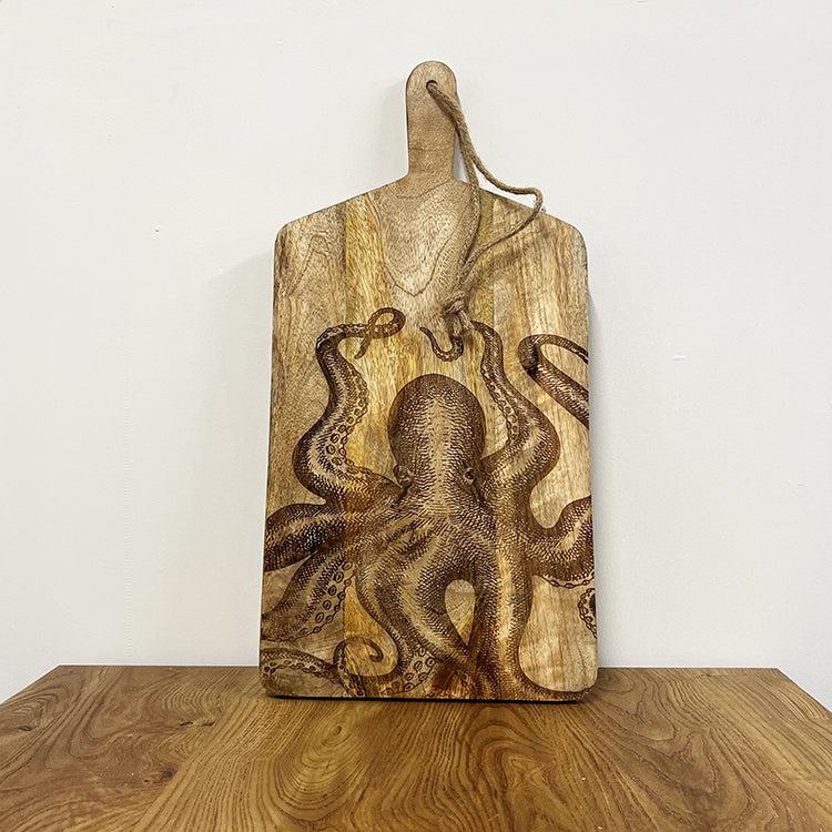 photoframesandart Mango Wood Chopping Board | Octopus