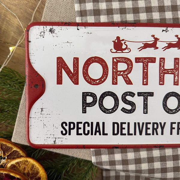 Photoframesandart Metal Christmas Sign | North Pole Post Office