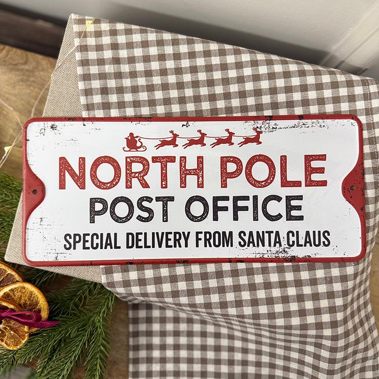 photoframesandart Metal Christmas Sign | North Pole Post Office